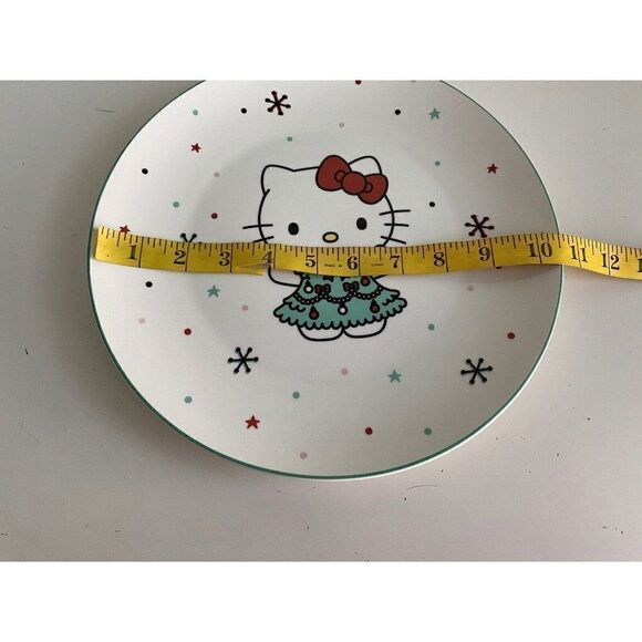 Set Of 4 Sanrio Hello Kitty Ceramic Dinner Plate 10.5” Christmas Tree Snowflake - Picture 7 of 9